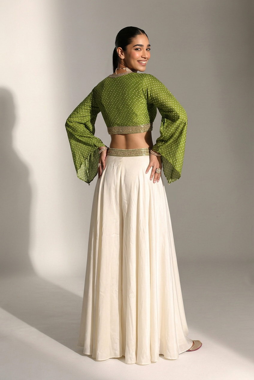 Silk Indowestern with Aari, Cutdana, Sequins work.
