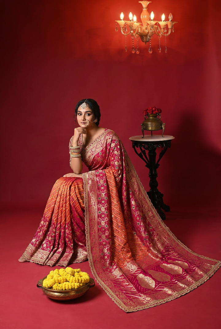 Bandhej Georgette Saree