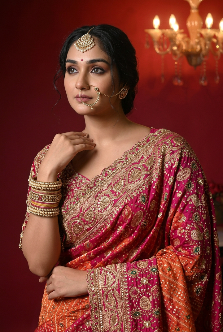 Bandhej Georgette Saree