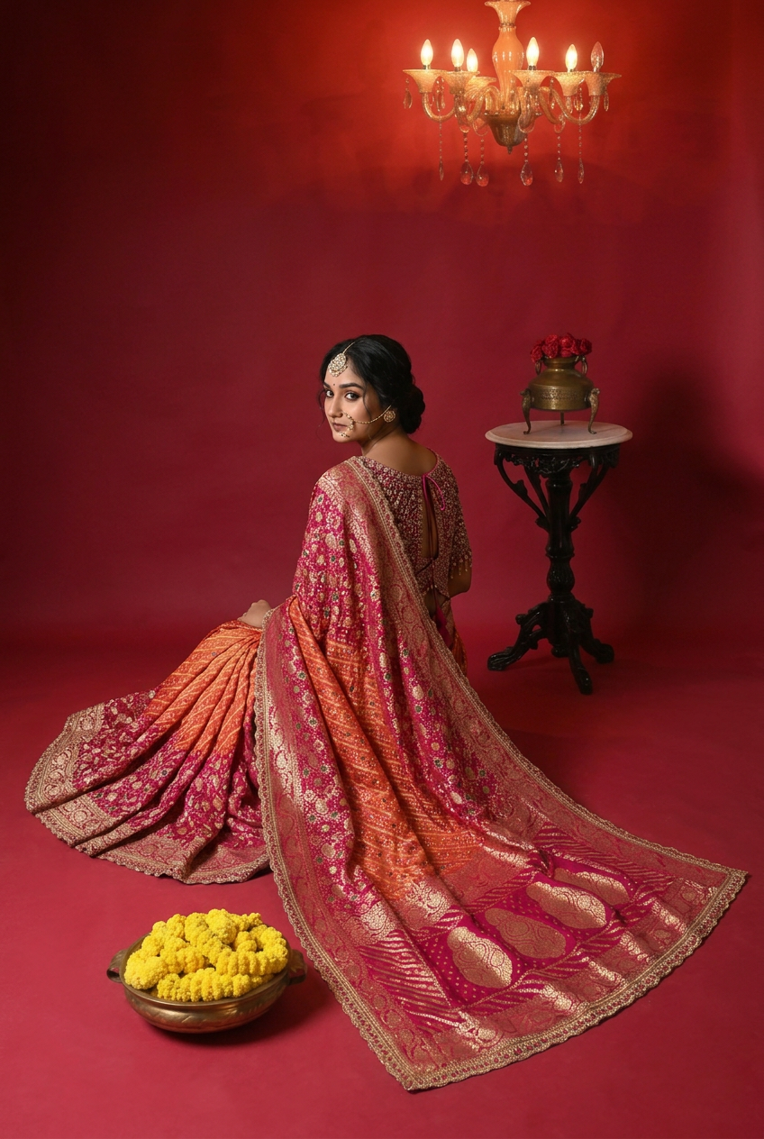 Bandhej Georgette Saree