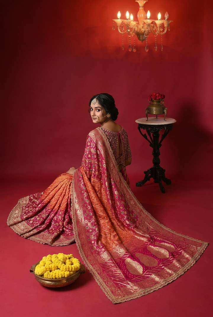 Bandhej Georgette Saree