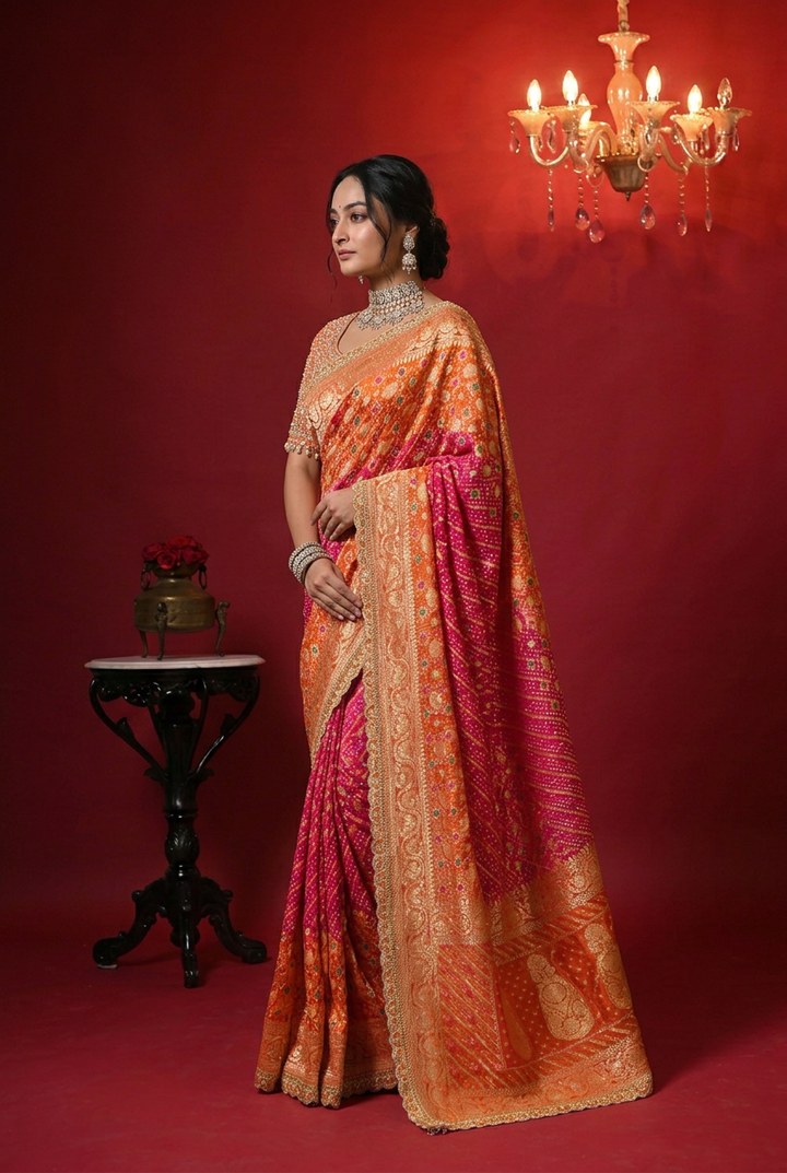 Bandhej Georgette Saree