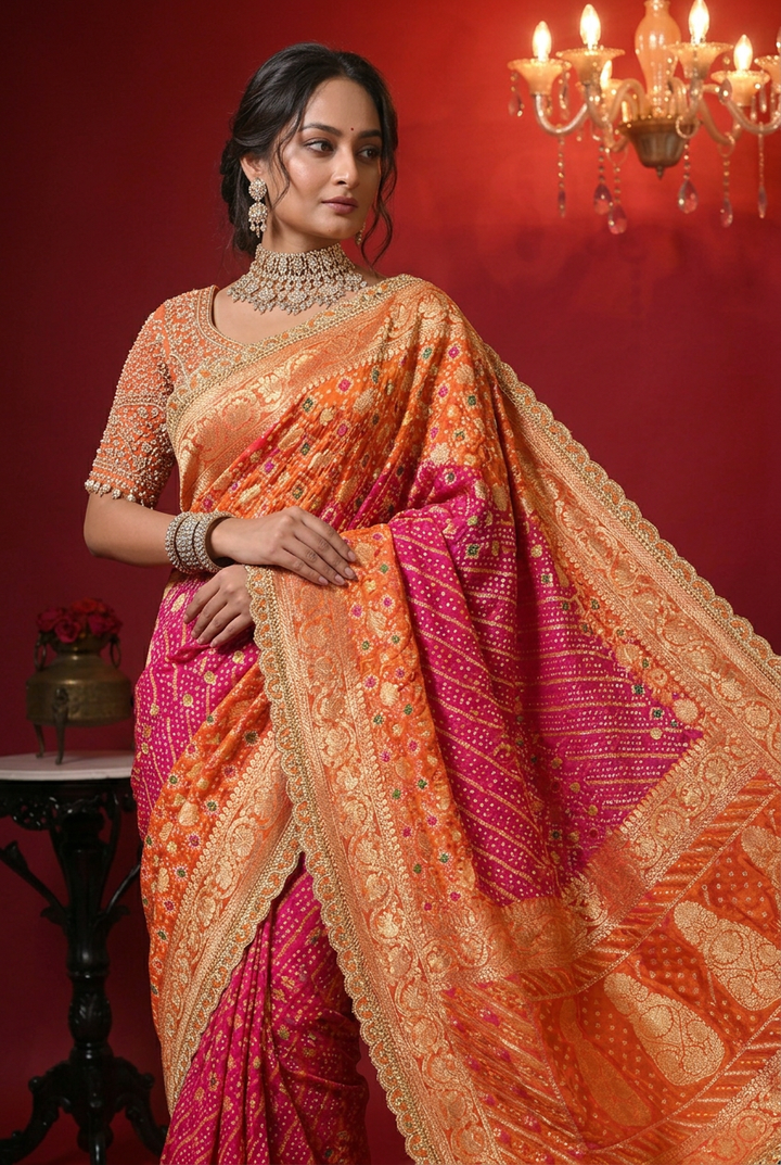 Bandhej Georgette Saree