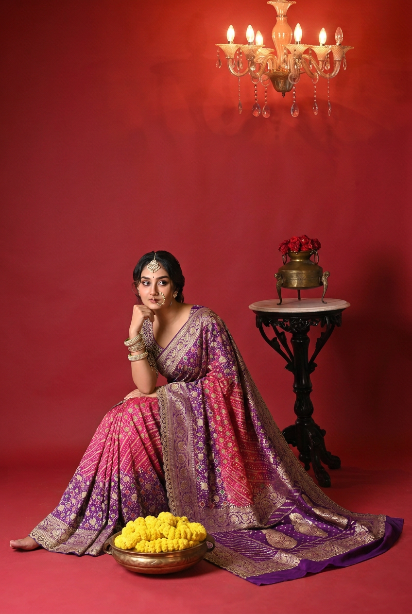 Bandhej Georgette Saree