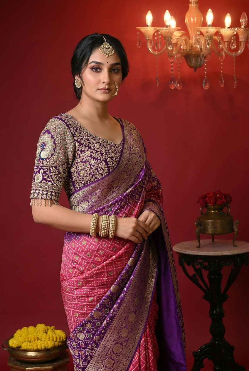 Bandhej Georgette Saree