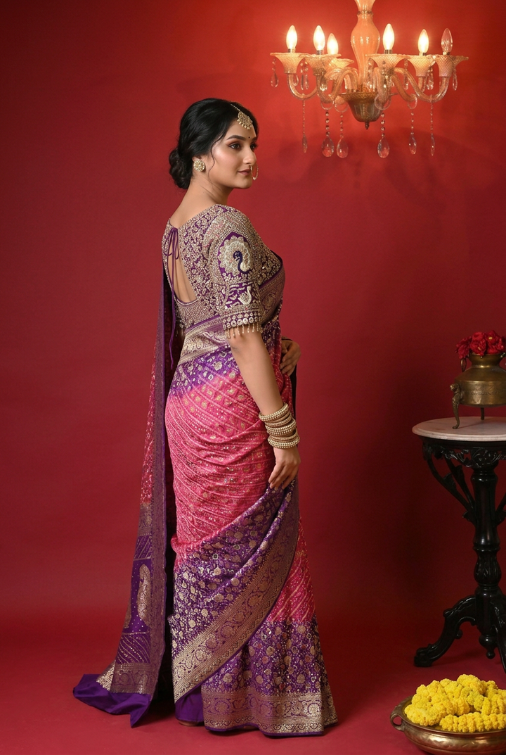 Bandhej Georgette Saree