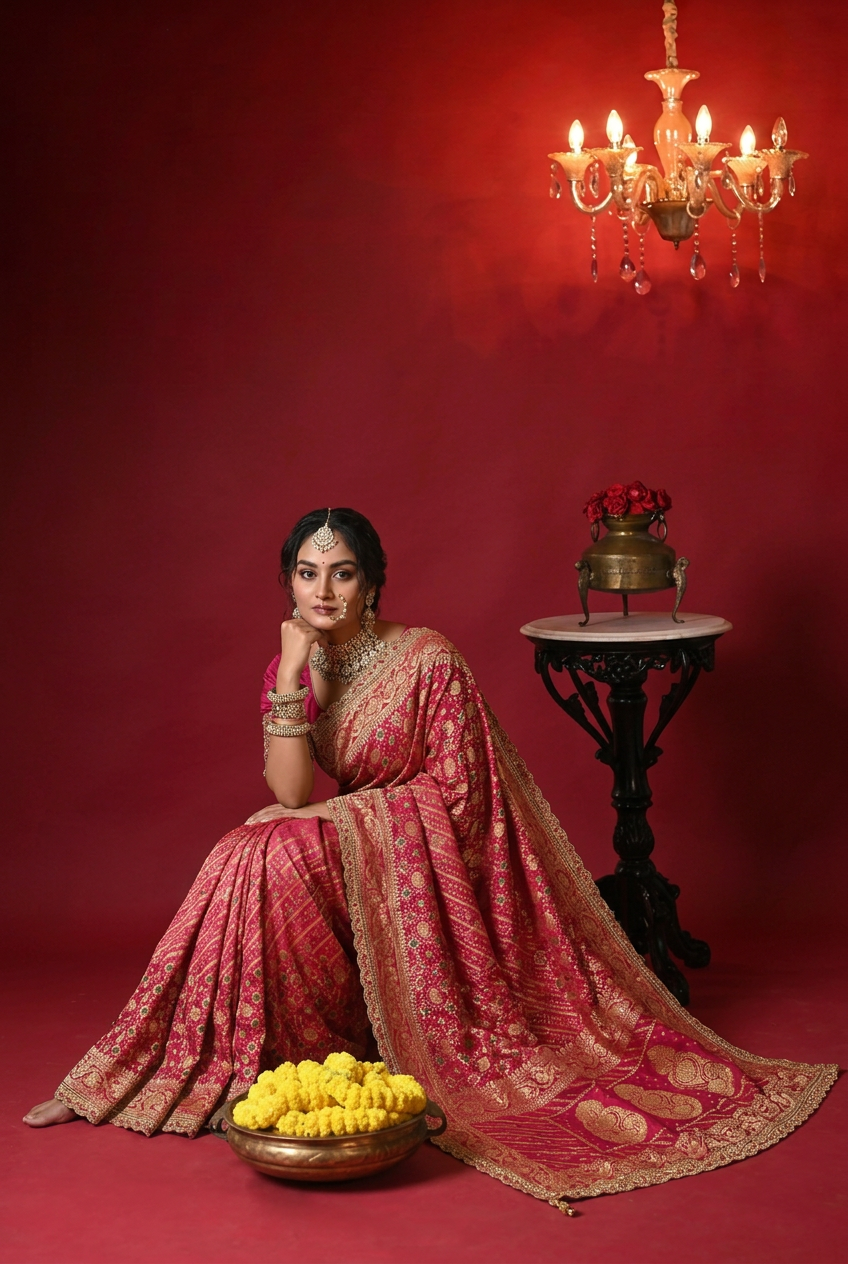 Bandhej Georgette Saree