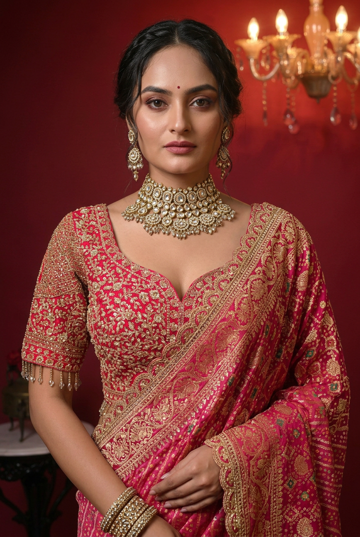 Bandhej Georgette Saree