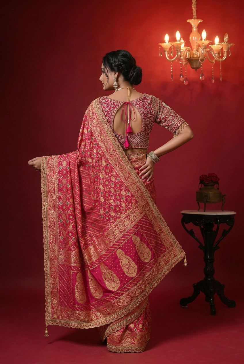 Bandhej Georgette Saree
