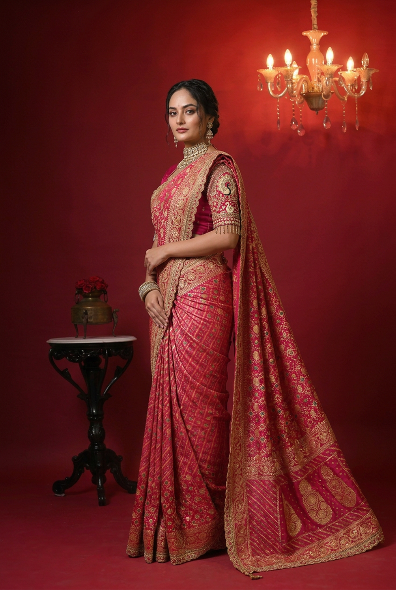 Bandhej Georgette Saree