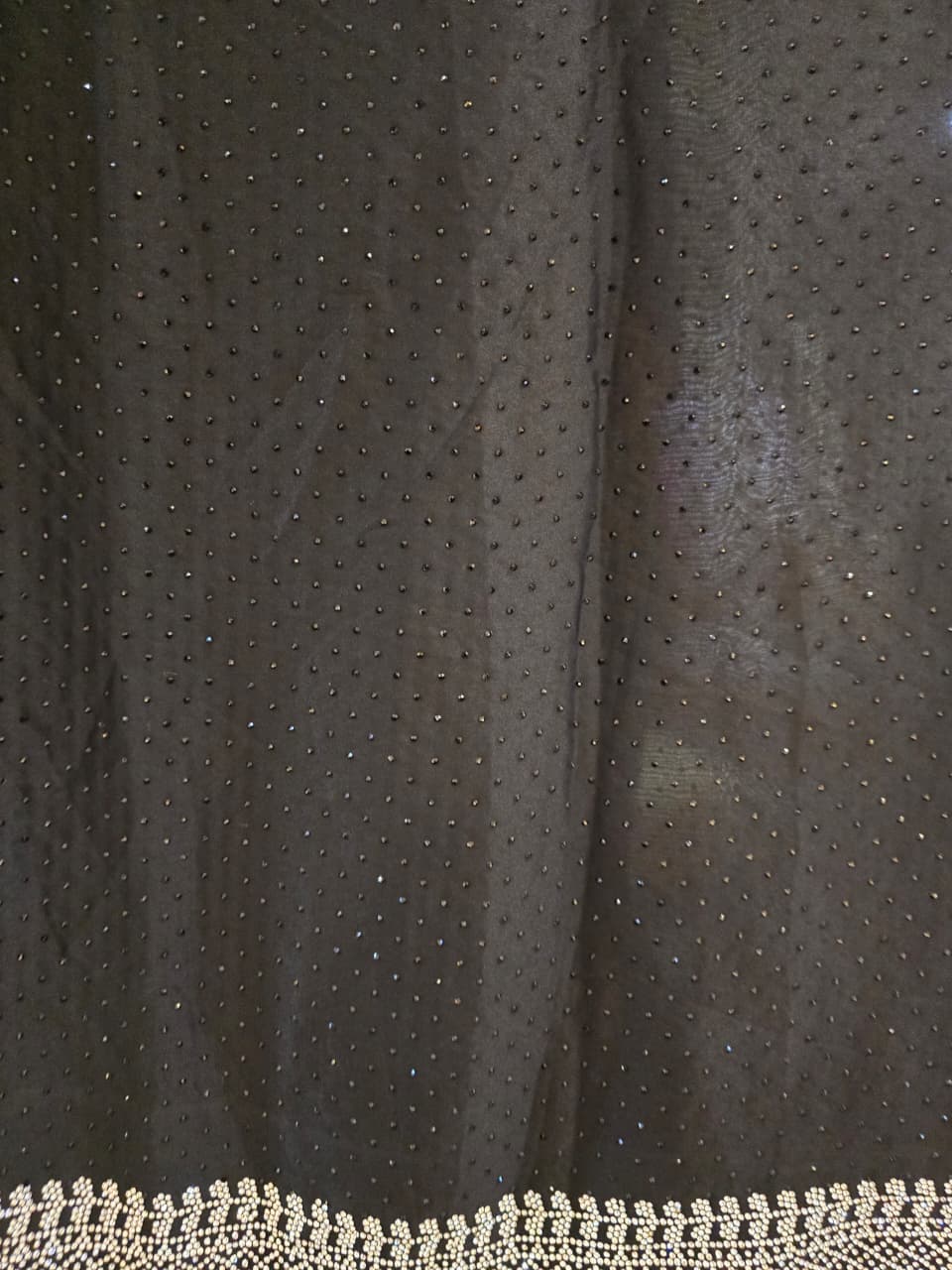 Georgette Saree with Swarovski work.
