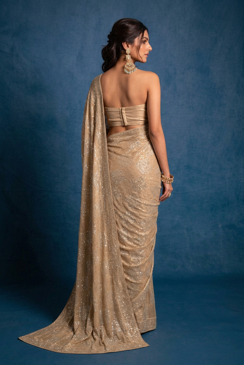 Georgette Saree with Stone work.
