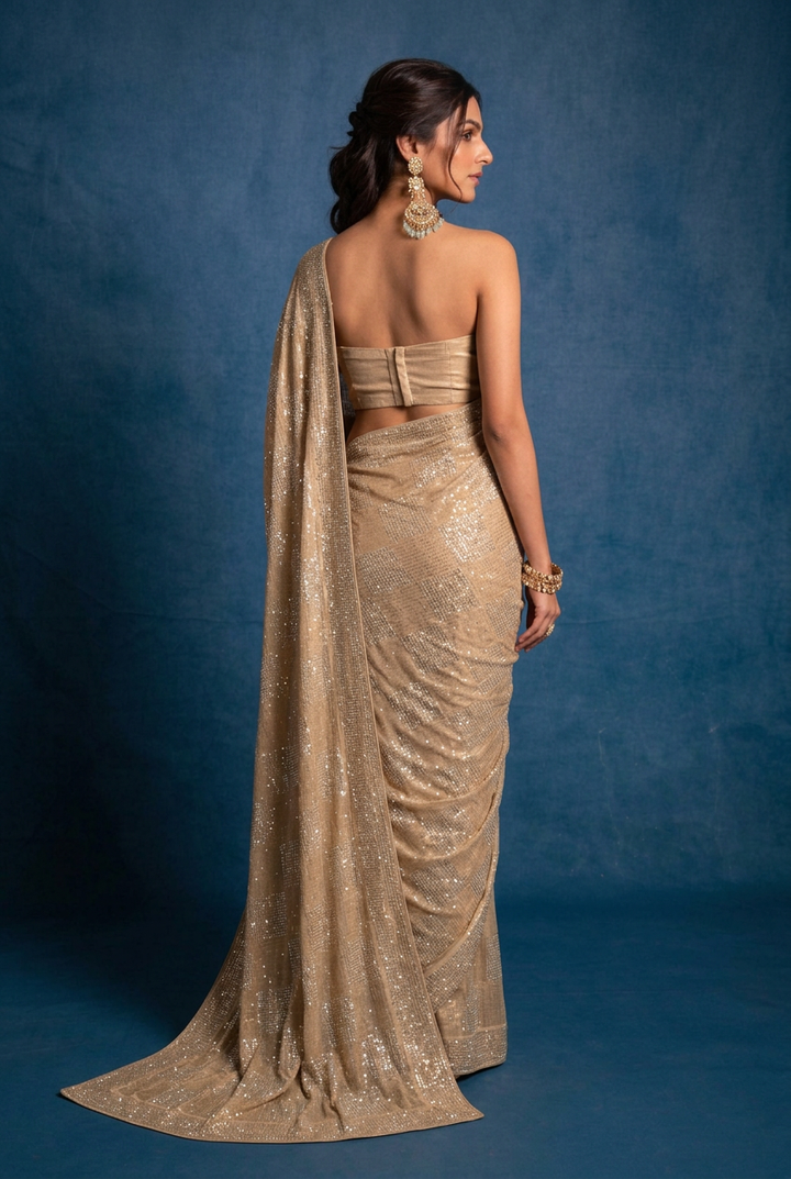 Georgette Saree with Stone work.