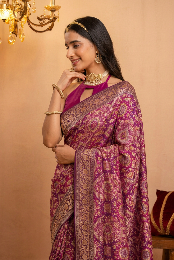 Khaddi Georgette Bandhej Saree