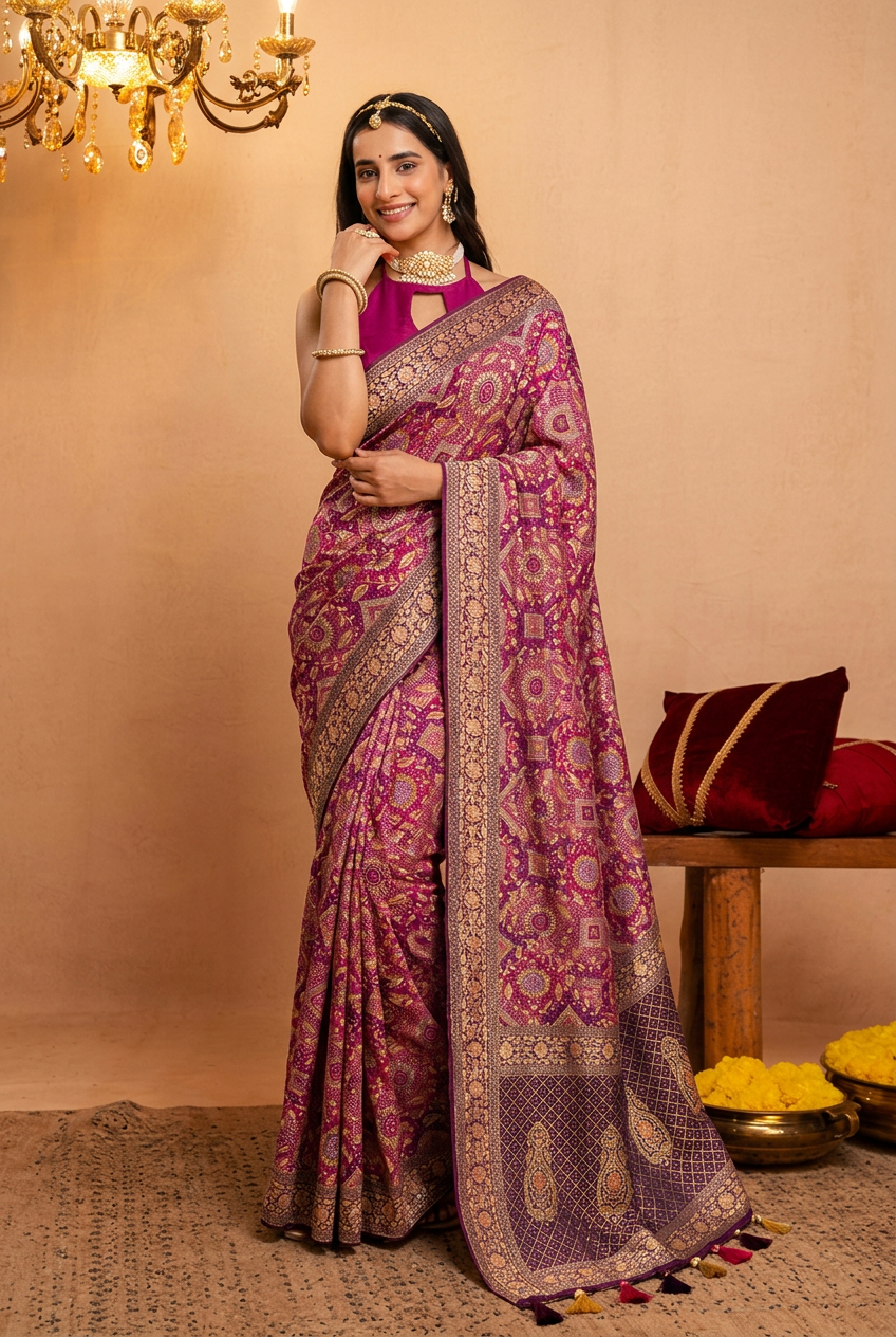Khaddi Georgette Bandhej Saree
