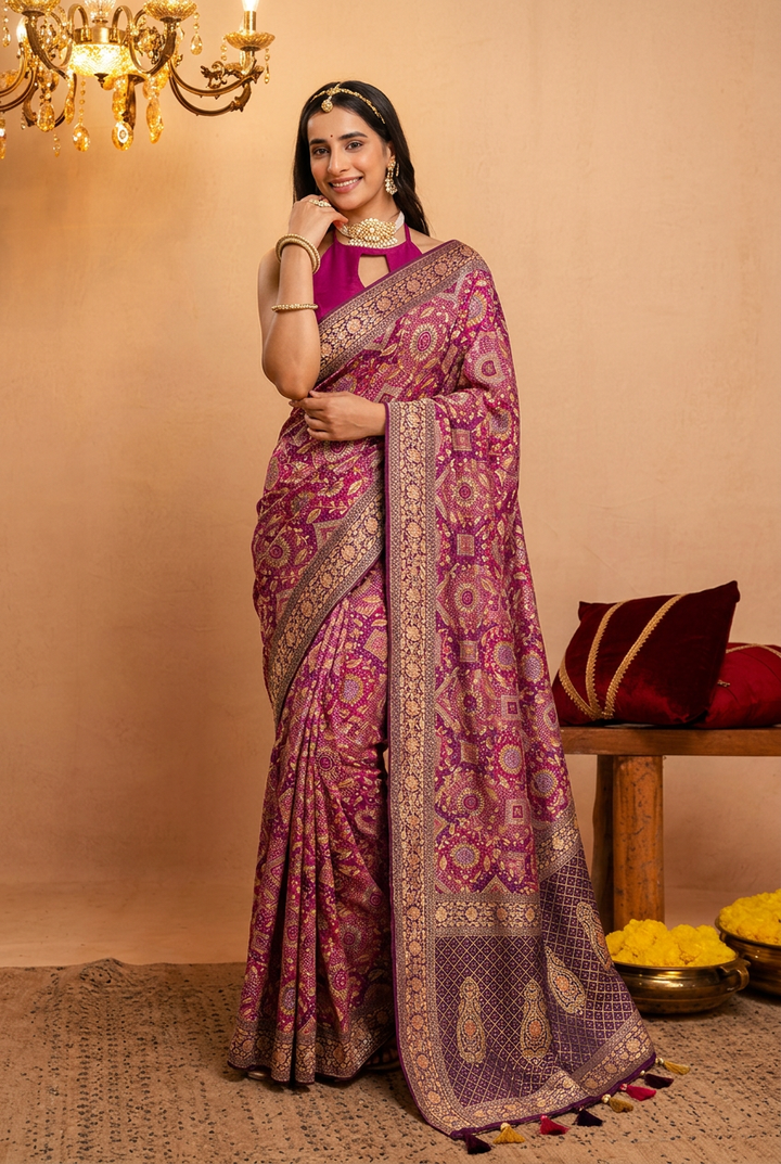 Khaddi Georgette Bandhej Saree