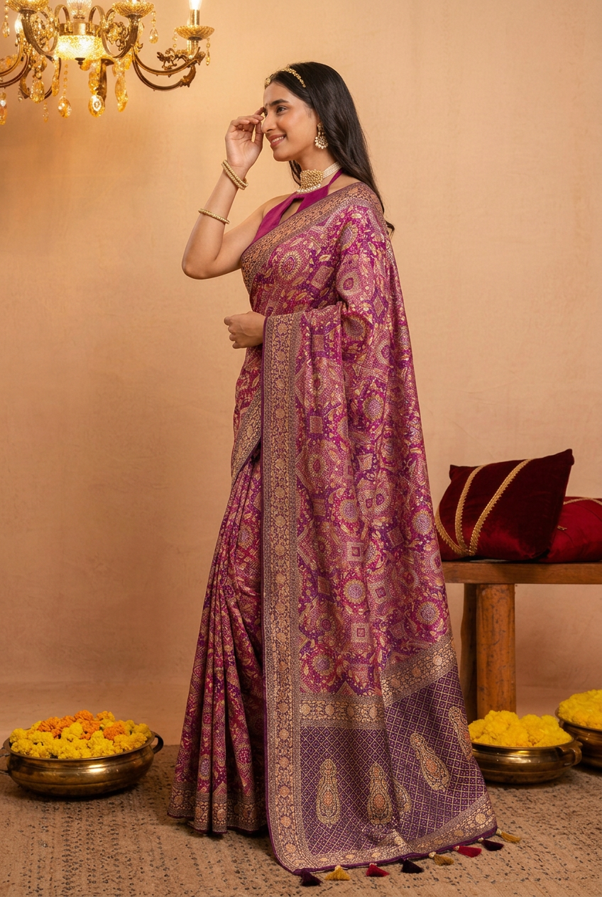 Khaddi Georgette Bandhej Saree