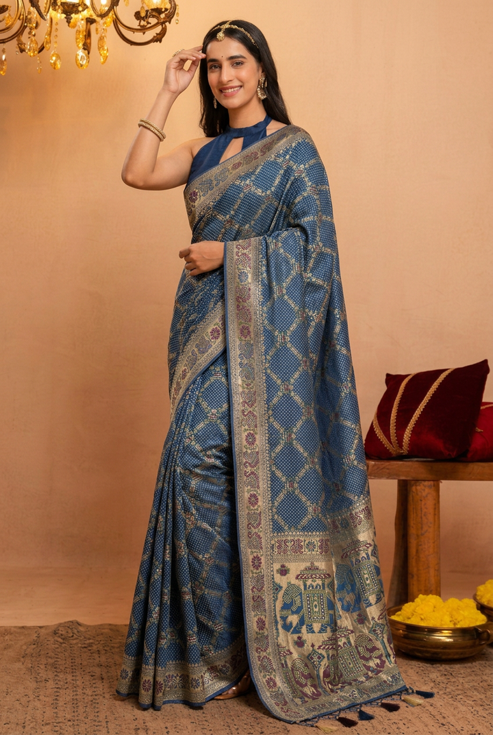Khaddi Georgette Bandhej Saree