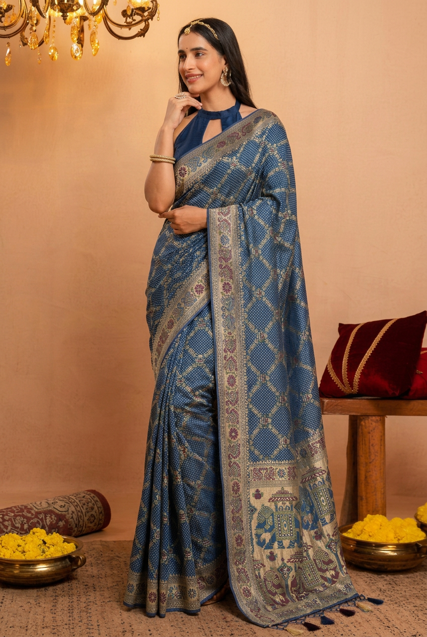 Khaddi Georgette Bandhej Saree