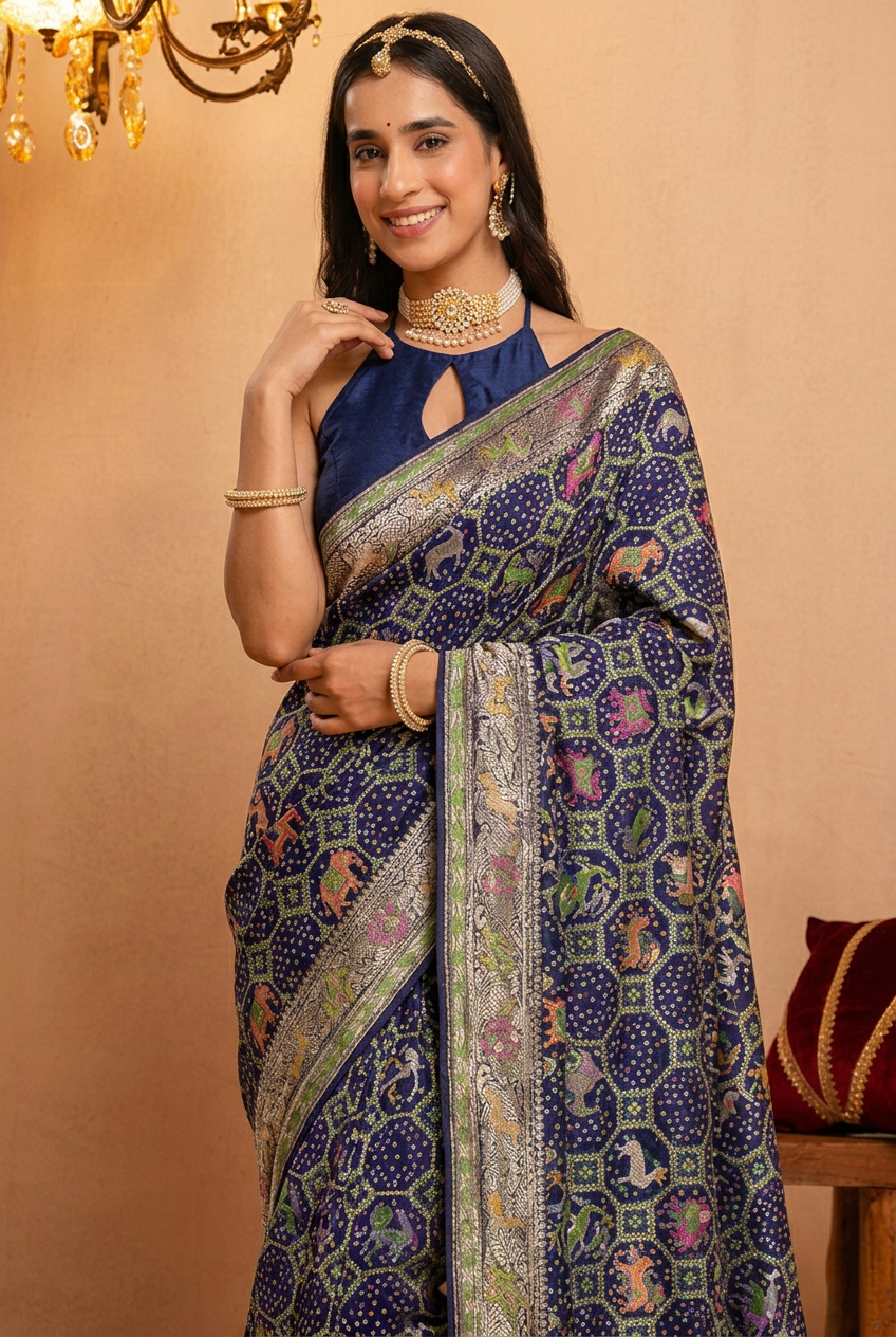 Khaddi Georgette Bandhej Saree
