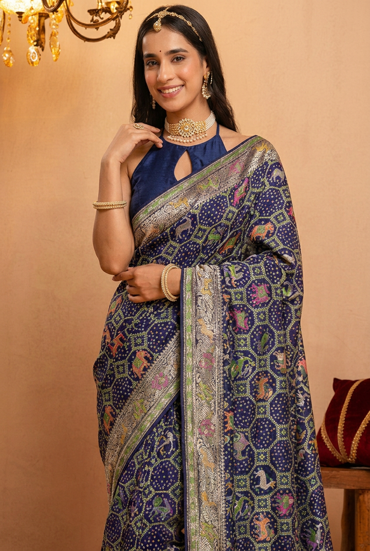 Khaddi Georgette Bandhej Saree