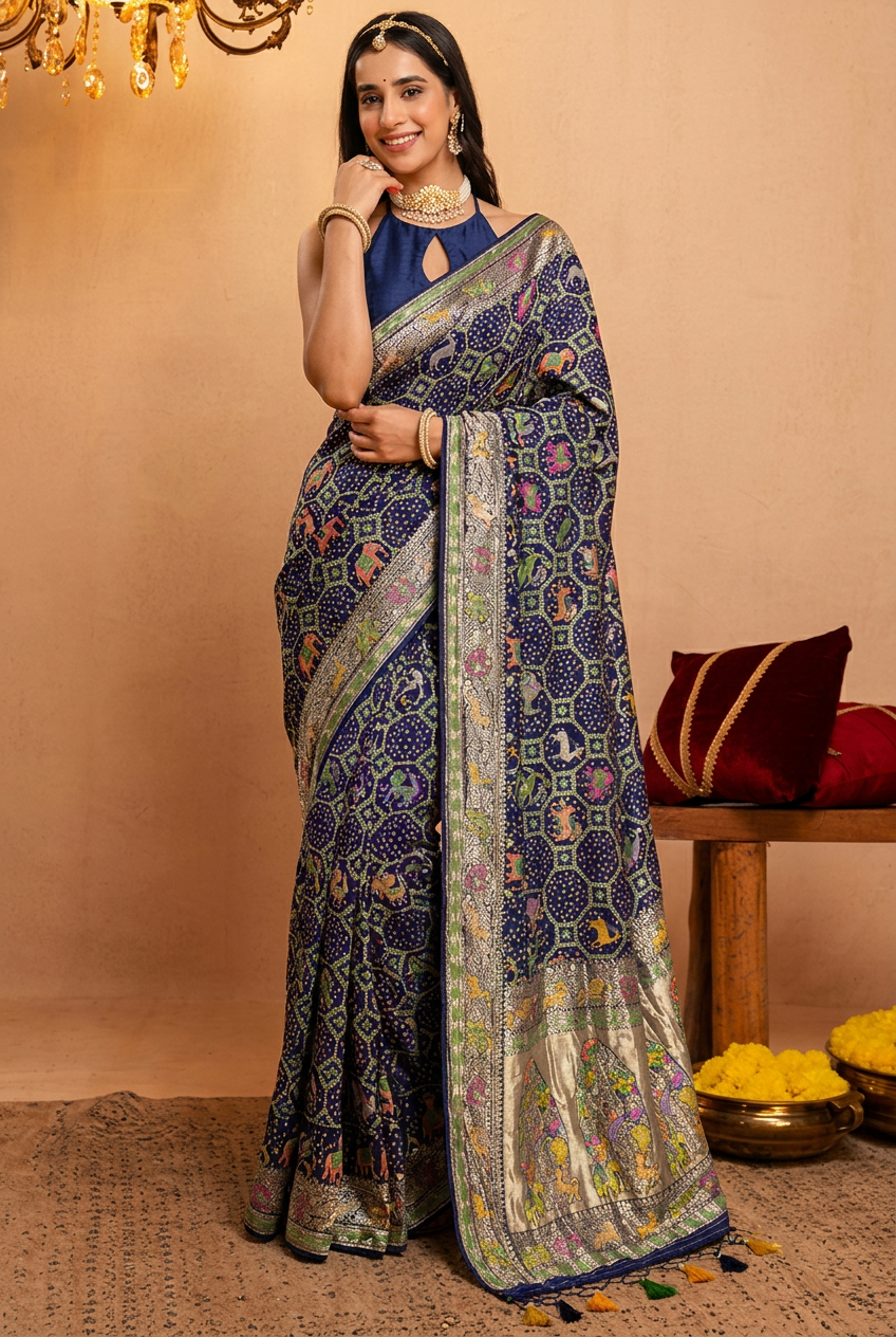 Khaddi Georgette Bandhej Saree