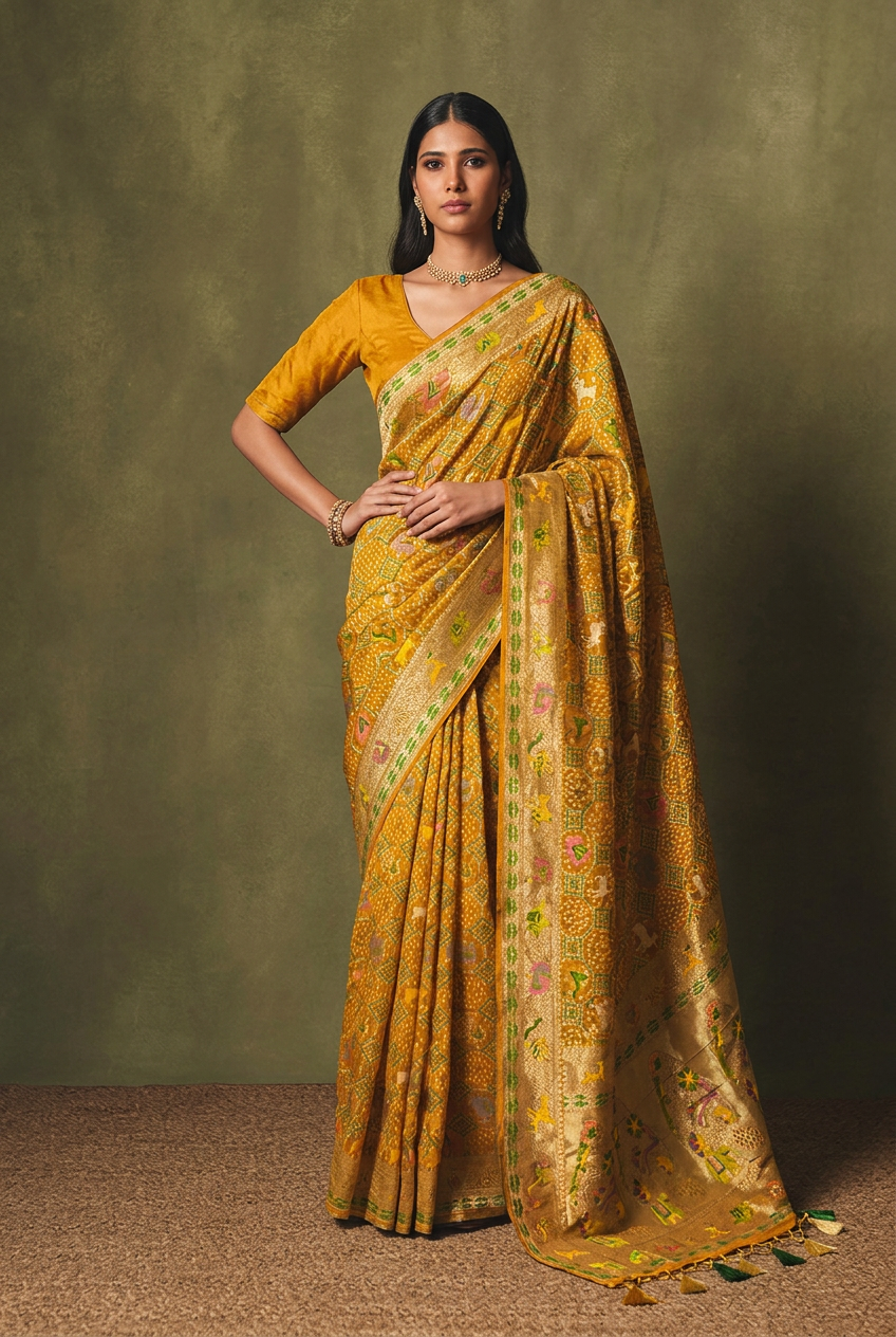 Khaddi Georgette Bandhej Saree