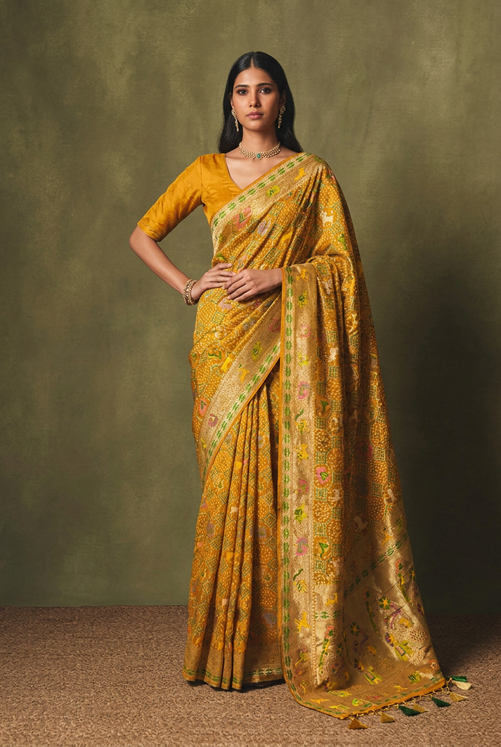 Khaddi Georgette Bandhej Saree