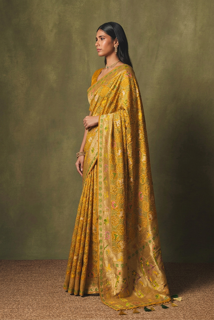 Khaddi Georgette Bandhej Saree