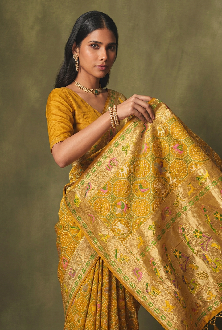 Khaddi Georgette Bandhej Saree