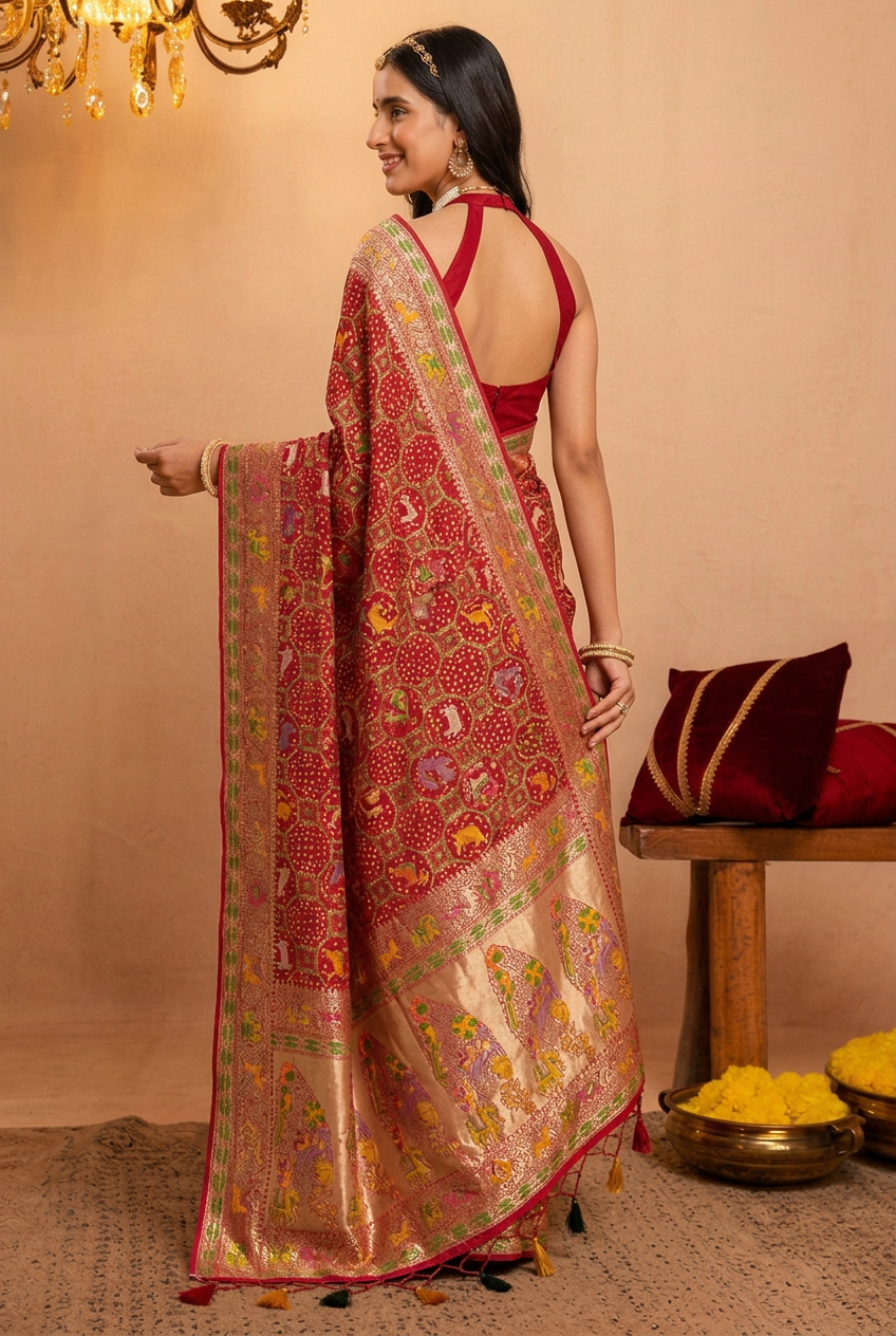 Khaddi Georgette Bandhej Saree