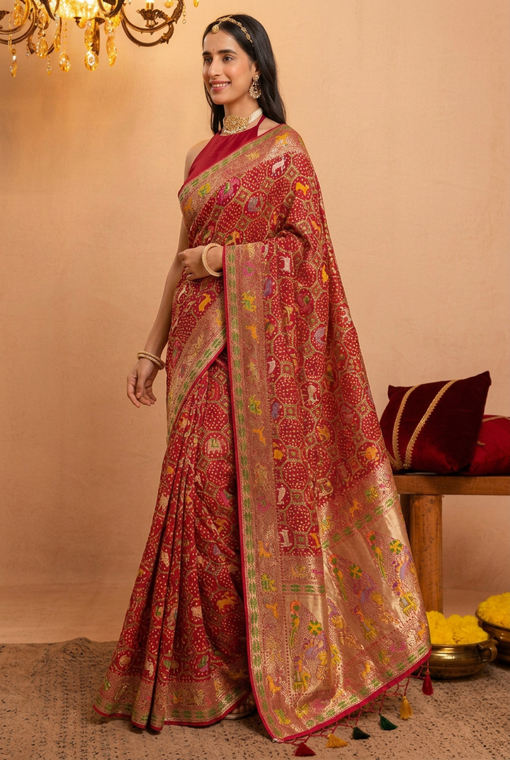 Khaddi Georgette Bandhej Saree