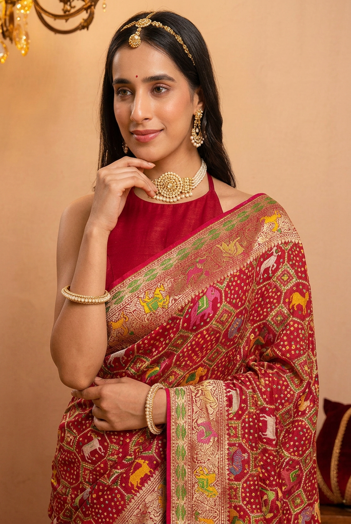 Khaddi Georgette Bandhej Saree