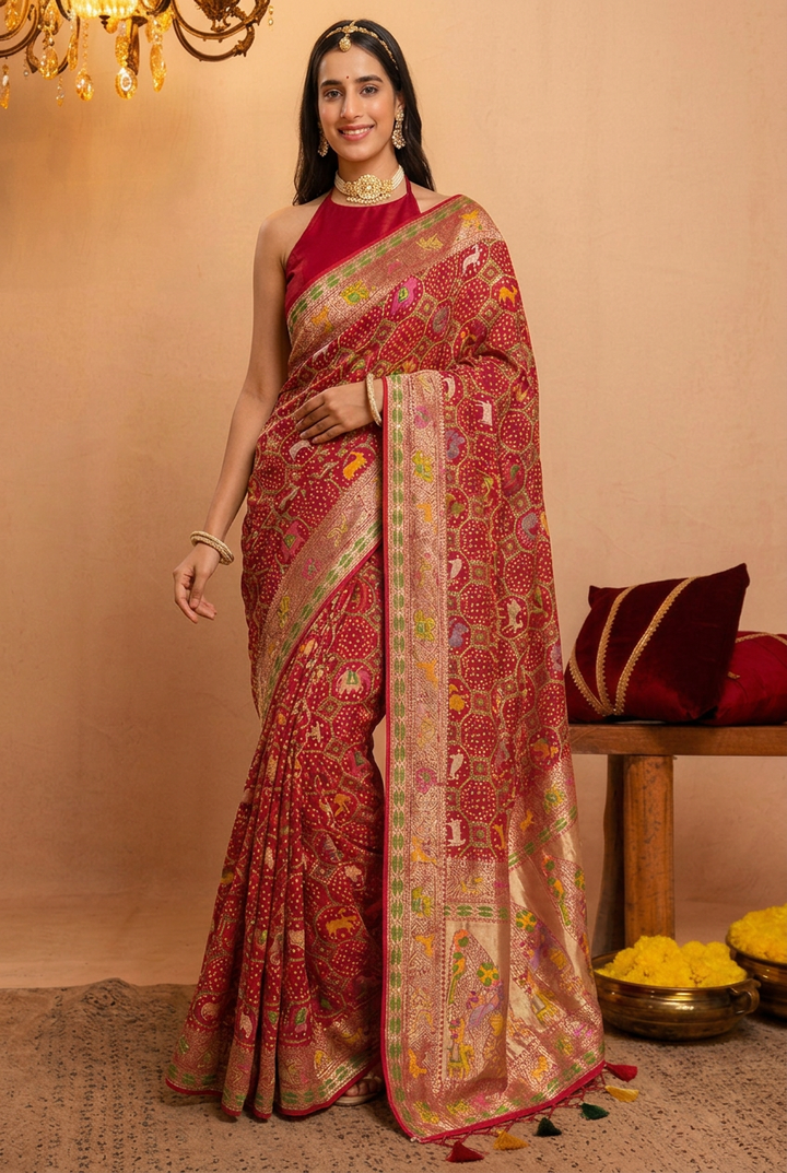 Khaddi Georgette Bandhej Saree