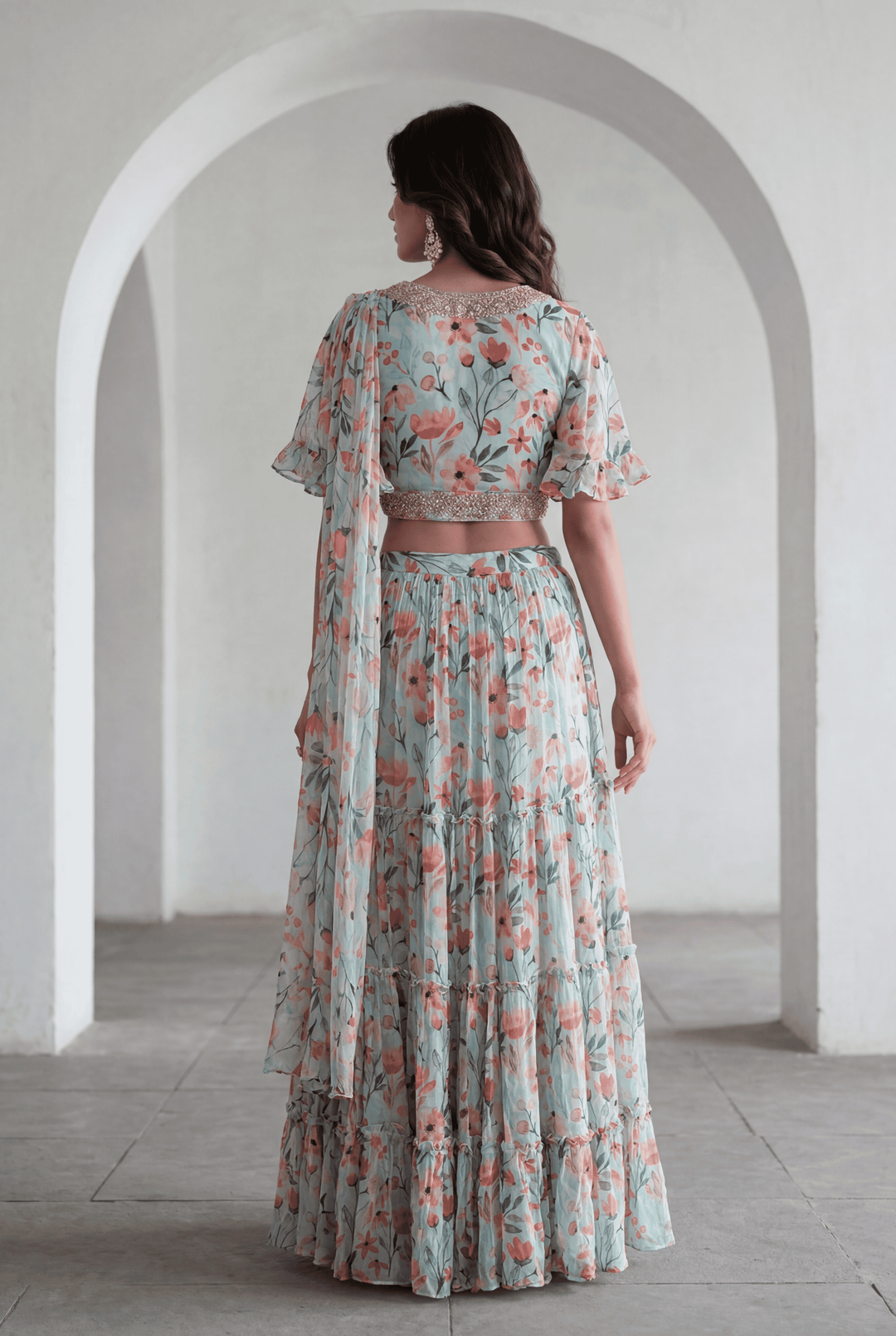 Georgette Indowestern with Gota Patti, Zardozi work