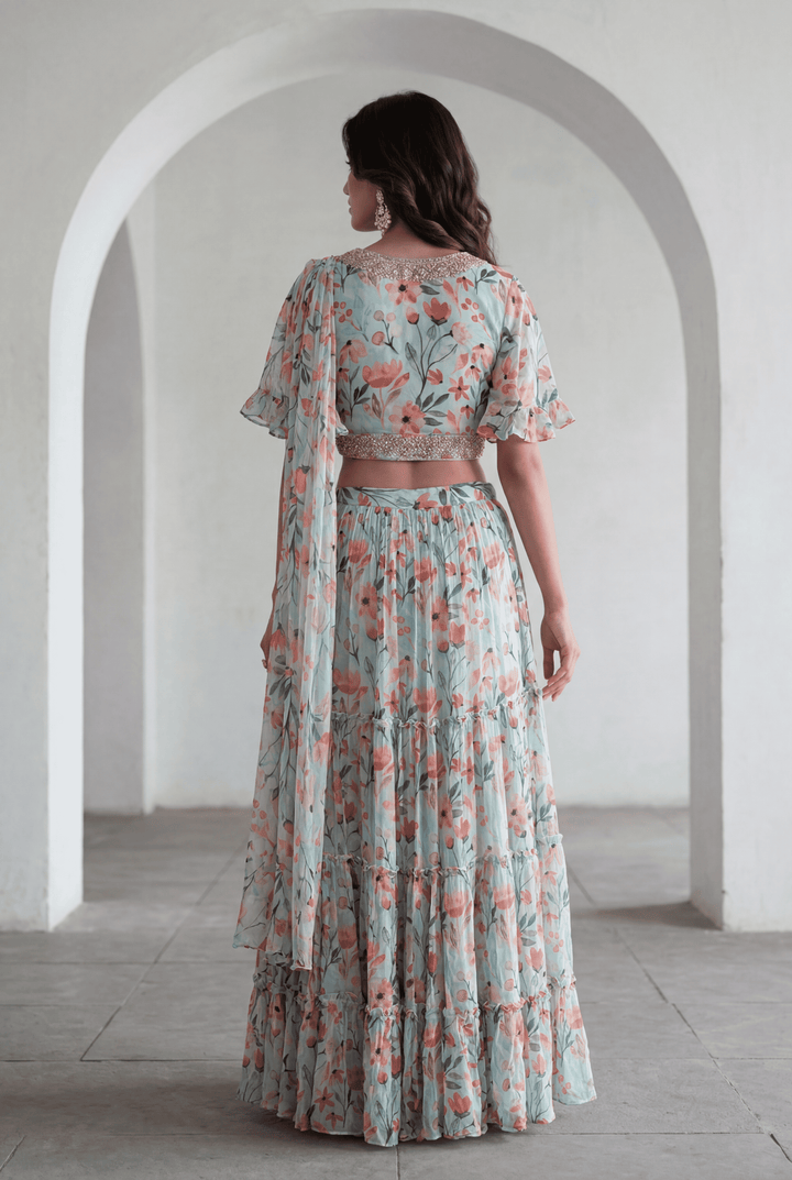 Georgette Indowestern with Gota Patti, Zardozi work