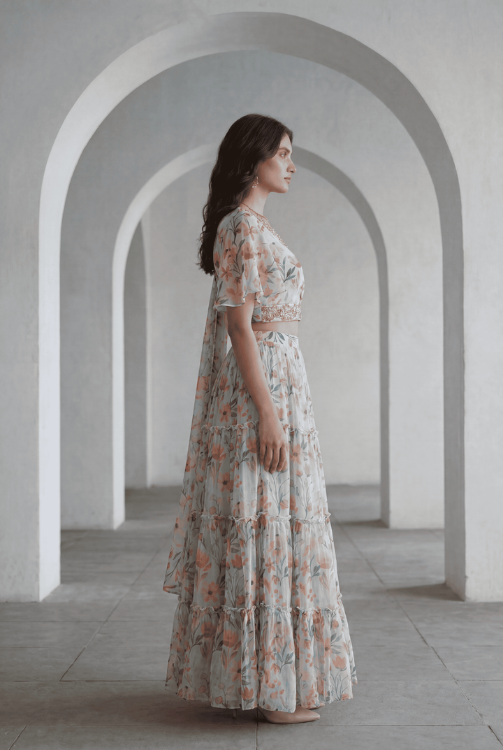 Georgette Indowestern with Gota Patti, Zardozi work