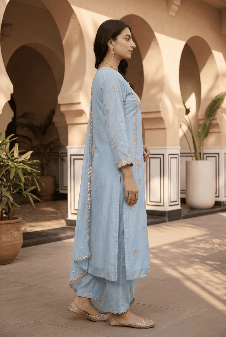 Georgette Suit with Pittan work.