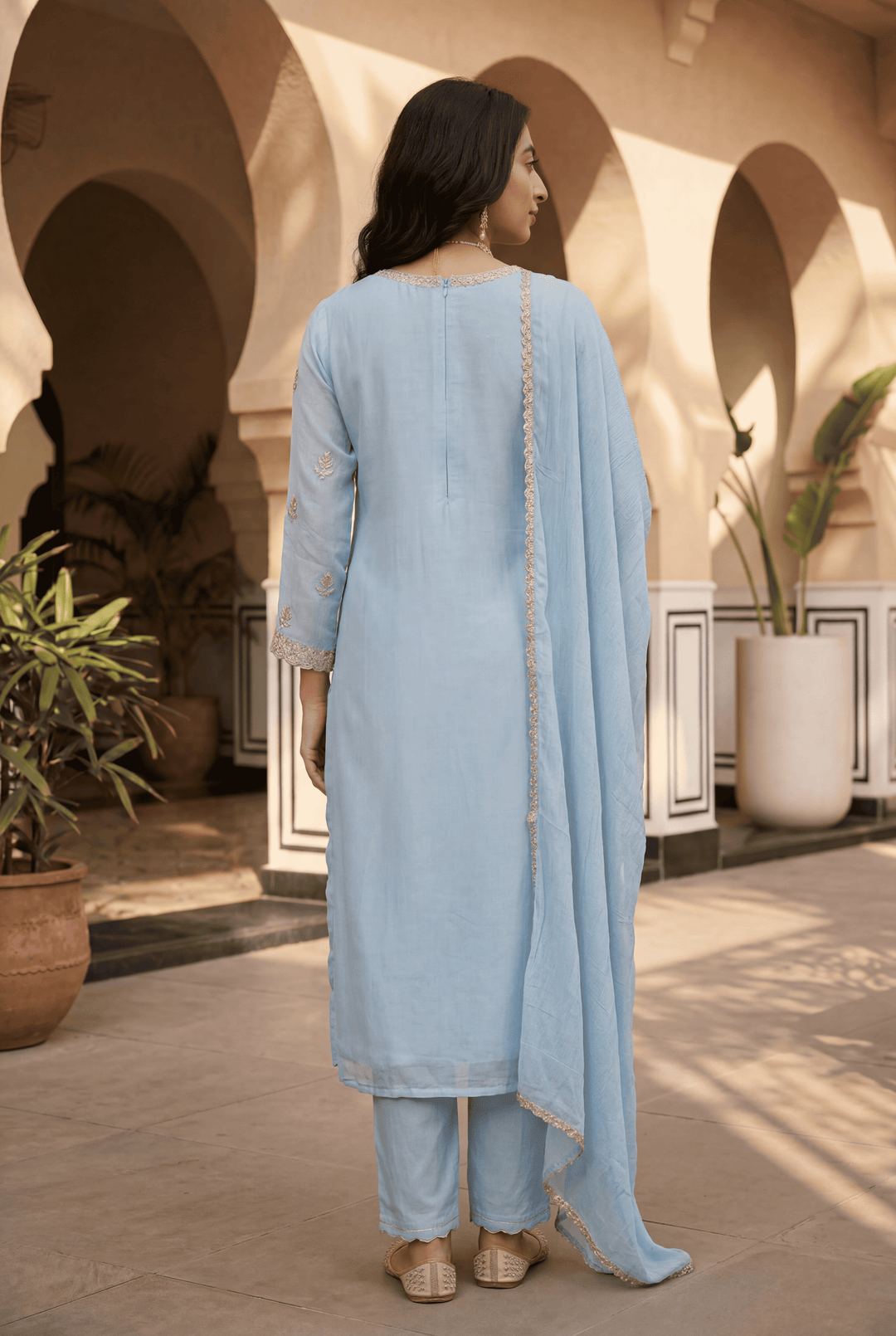 Georgette Suit with Pittan work.