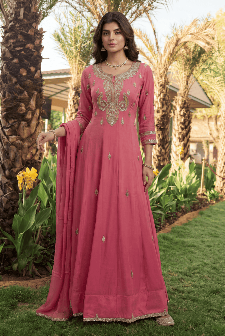 Georgette Suit with Gota Patti, Zardozi work.