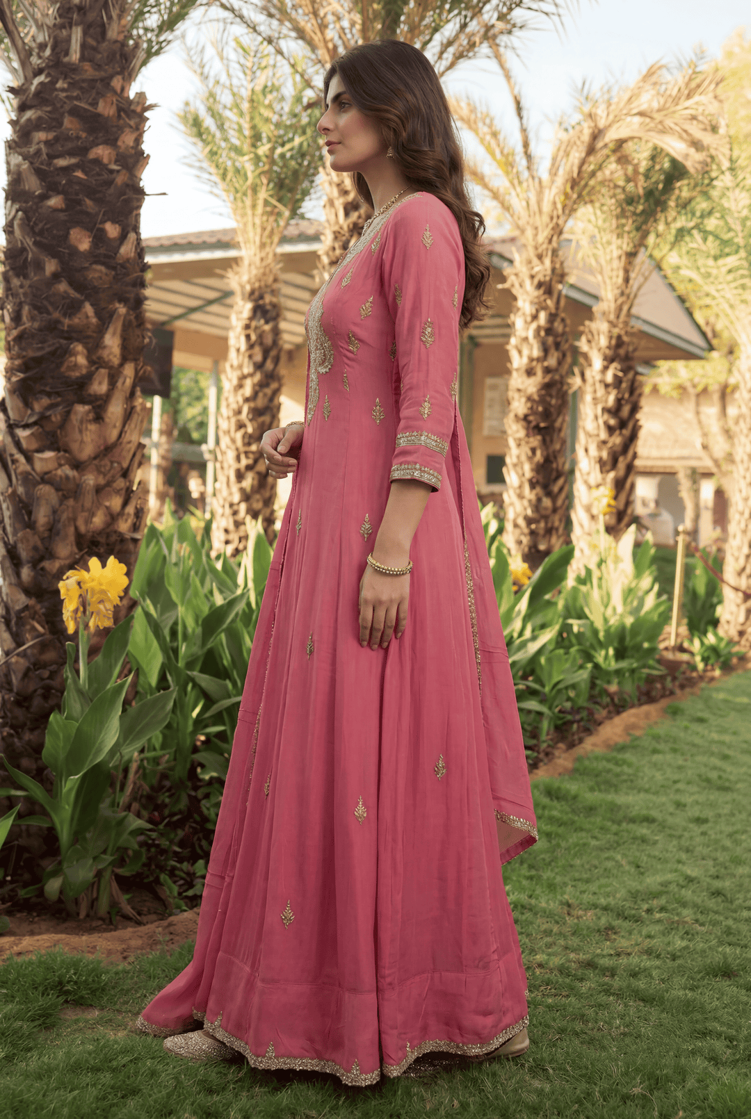 Georgette Suit with Gota Patti, Zardozi work.