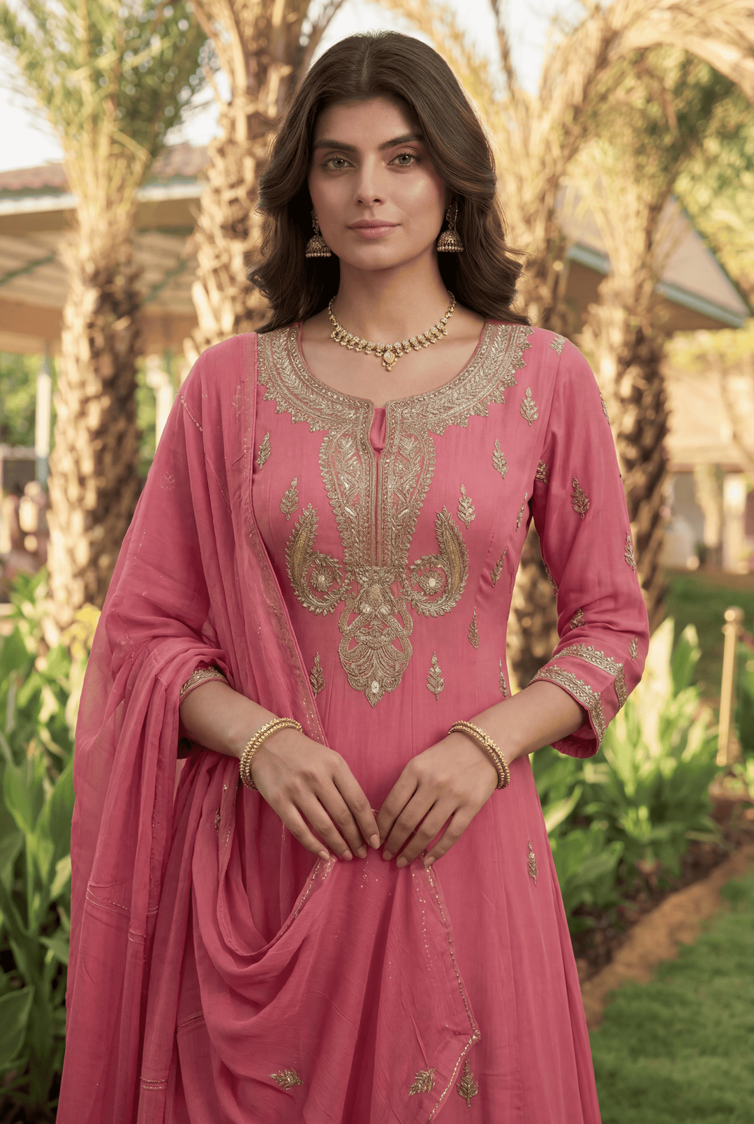 Georgette Suit with Gota Patti, Zardozi work.