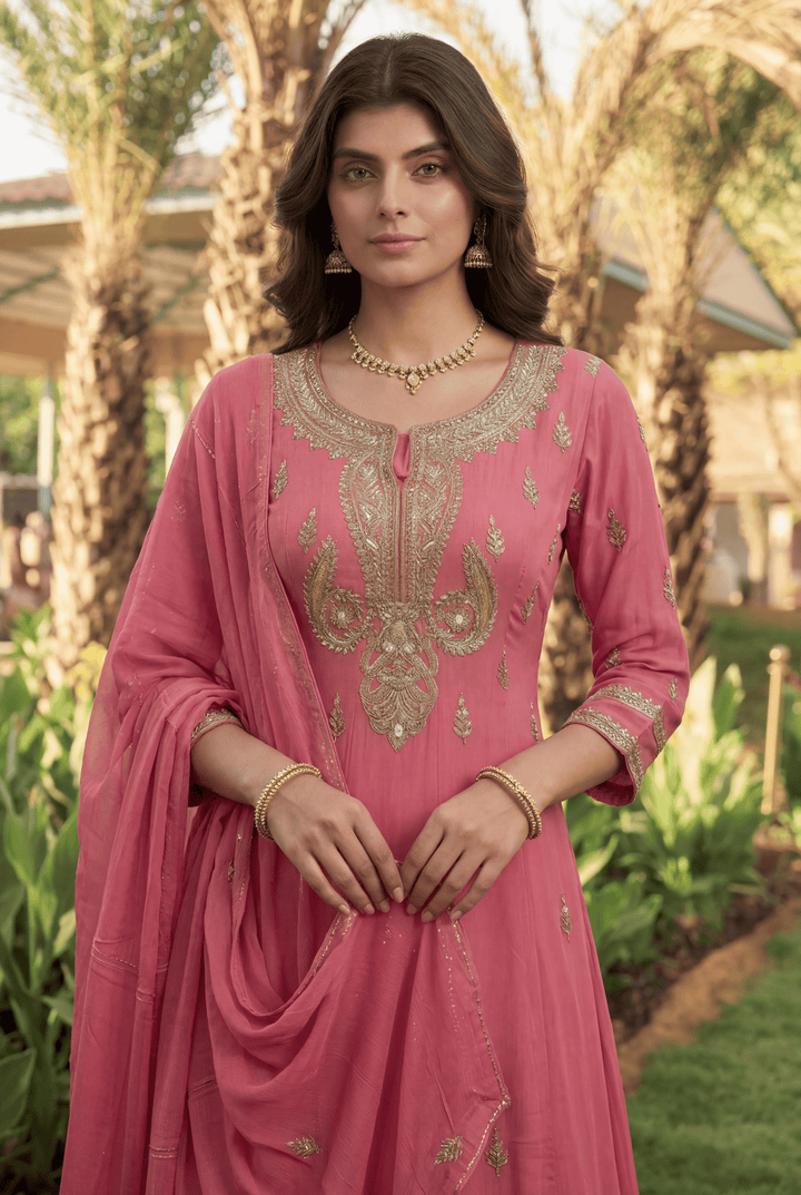 Georgette Suit with Gota Patti, Zardozi work.