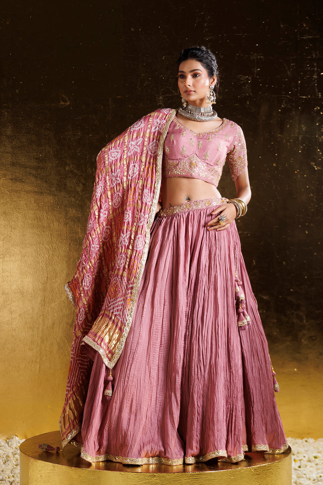Traditional Bandhej Silk Lehenga