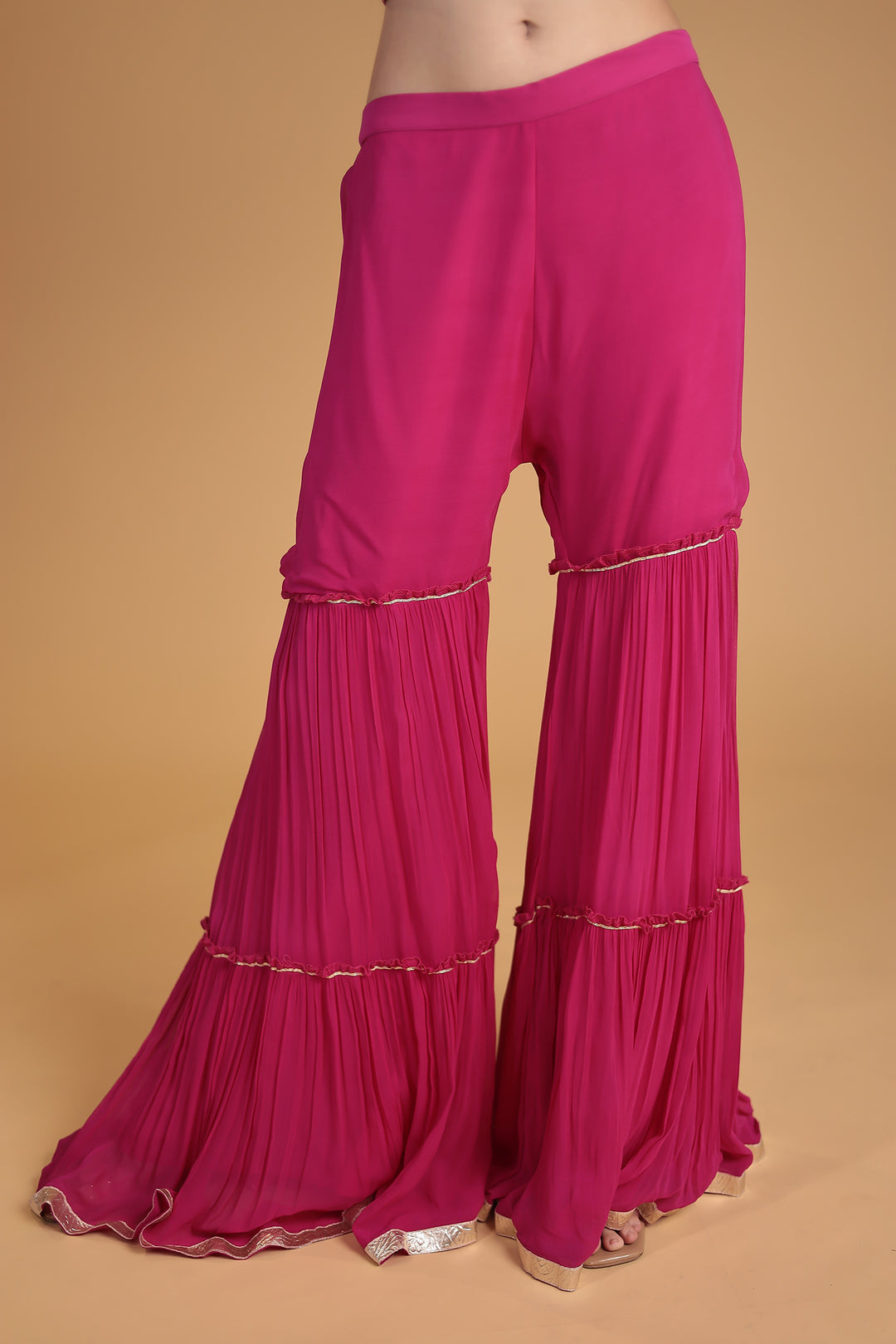 Georgette Sharara Suit with Pittan work
