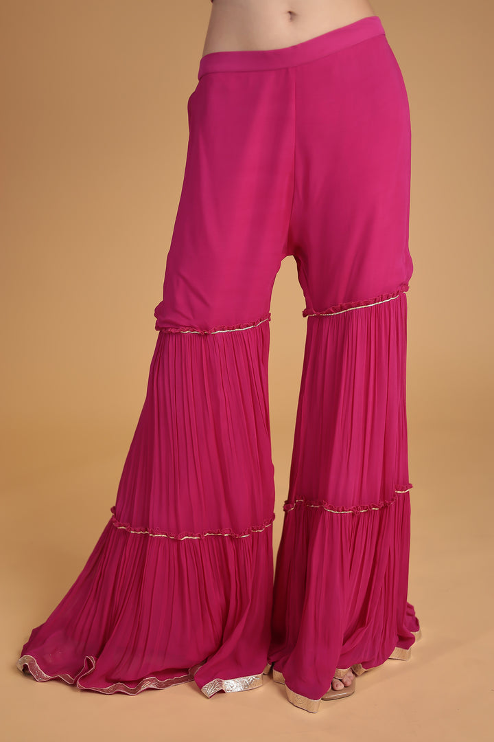 Georgette Sharara Suit with Pittan work