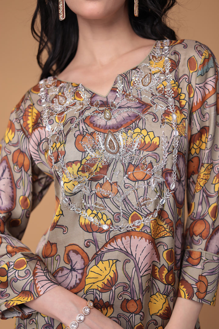 Silk Suit  with Thread, Zardozi work.