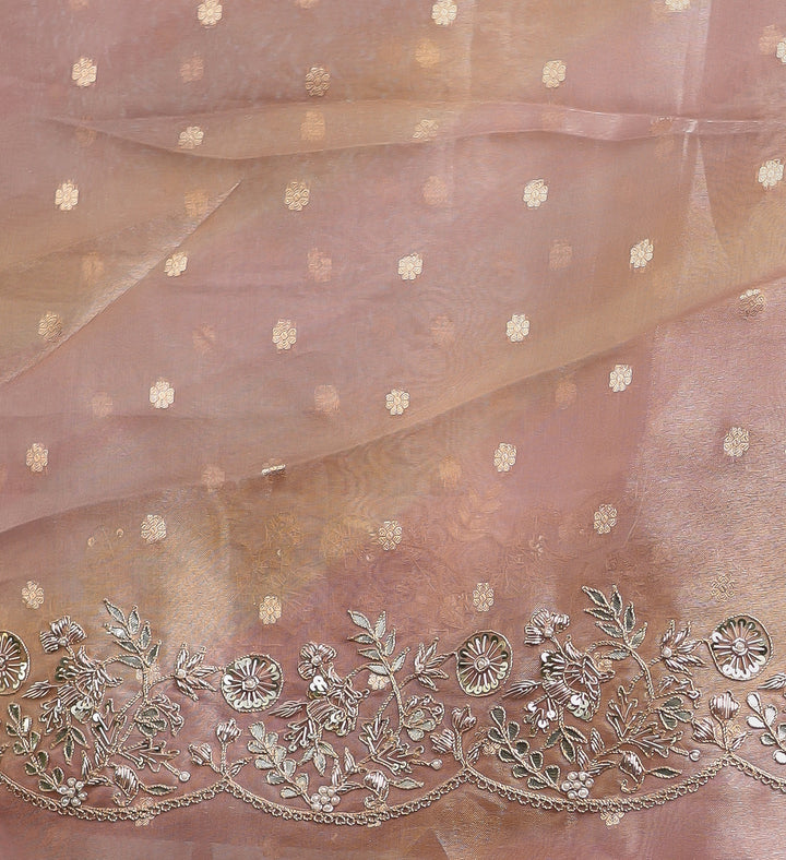 Fancy Tissue Saree with Dori, Gota, Pearl & Zardozi Embellishments