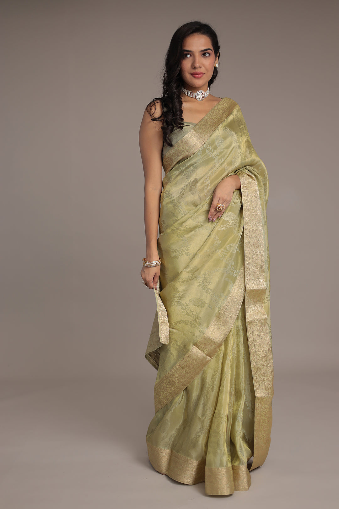 Luxurious Shimmer Tissue Saree with Traditional Handwoven Touch