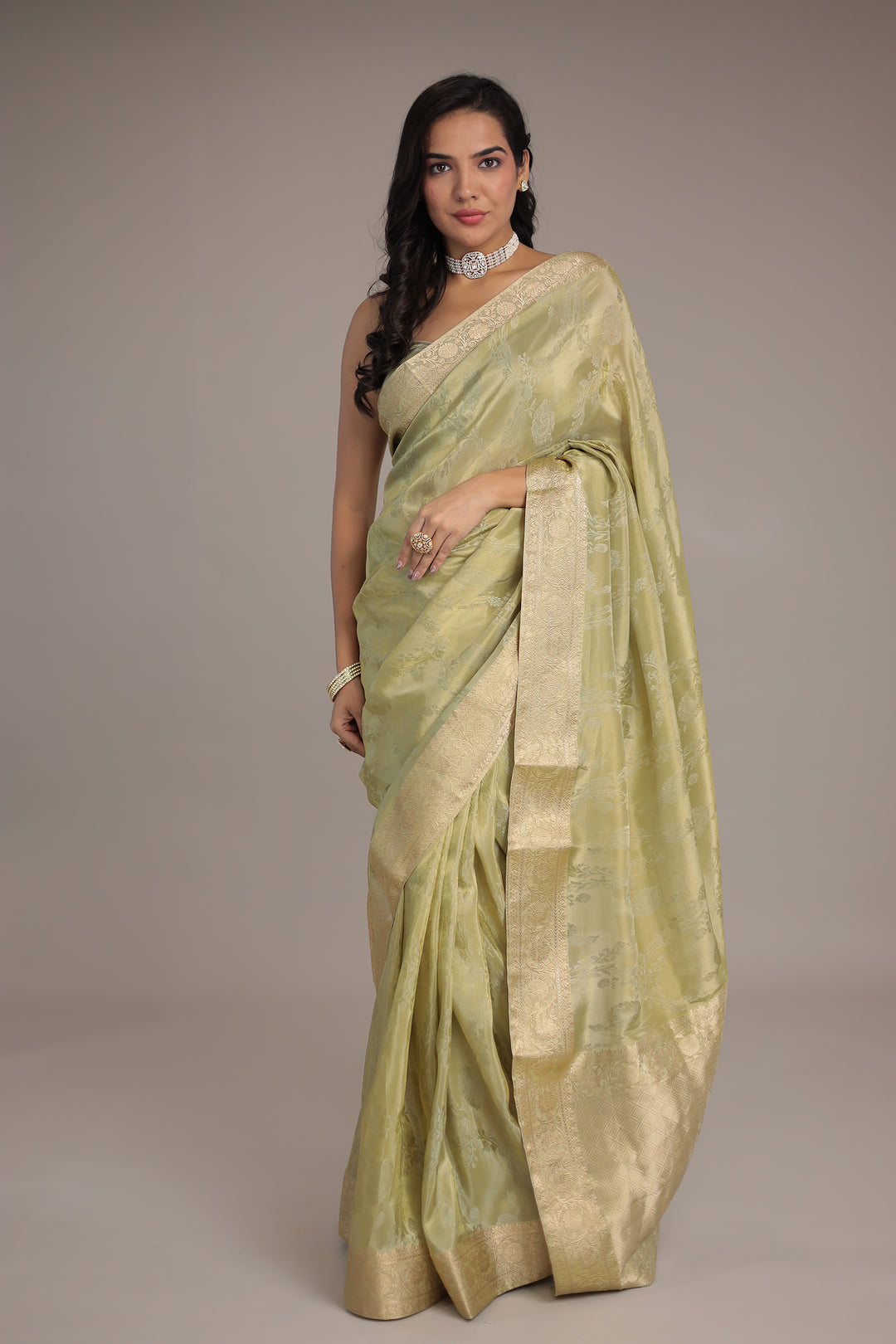 Luxurious Shimmer Tissue Saree with Traditional Handwoven Touch